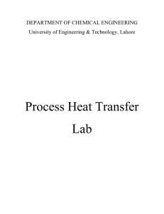 Process Heat Transfer Lab - University of Engineering and Technology