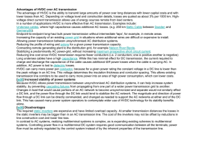 Advantages of HVDC over AC transmission The