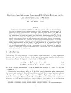 Oscillatory Instabilities and Dynamics of Multi-Spike Patterns for the