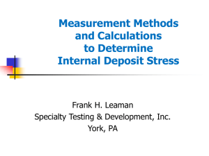 a new frontier for deposit stress measurement