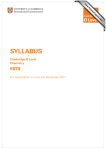 SYLLABUS 5070 Cambridge O Level Chemistry