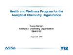 Health and Wellness Program for the Analytical Chemistry
