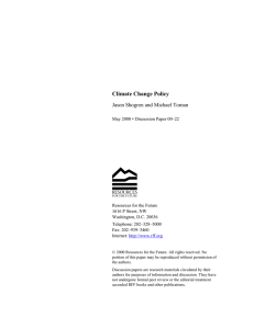 Climate Change Policy Jason Shogren and Michael Toman •