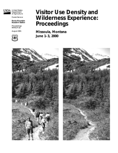 Visitor Use Density and Wilderness Experience: Proceedings Missoula, Montana