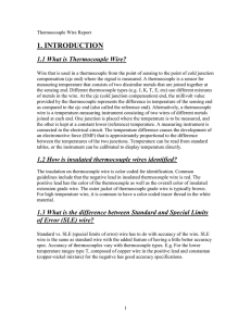 Thermocouple Wire Report