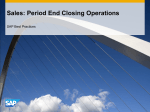 Sales: Period End Closing Operations