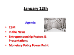 January 12th Agenda CBM In the News