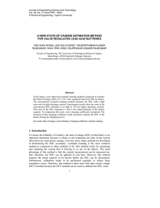 New state-of-charge estimation method for valve regulated lead acid