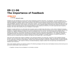 09-11-06 The Importance of Feedback