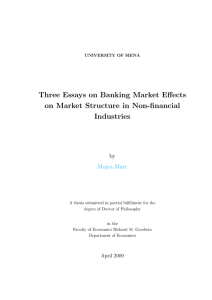 Three Essays on Banking Market Effects on Market Structure in Non