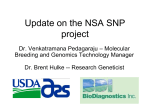 Update on the NSA SNP project - National Sunflower Association