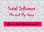 Social Influence Me and My Gang Who or what influences you??