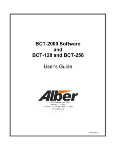 User’s Guide BCT-2000 Software and