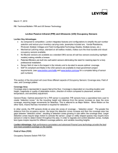 Leviton Passive Infrared (PIR) and Ultrasonic (U/S) Occupancy