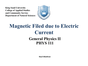 Magnetic Filed due to Electric Current