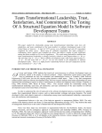 Team Transformational Leadership, Trust, Satisfaction, And