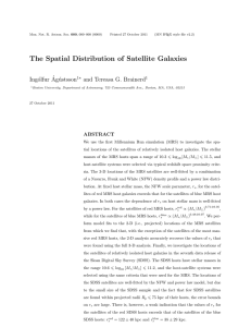 The Spatial Distribution of Satellite Galaxies Ing´olfur ´ Ag´ ustsson