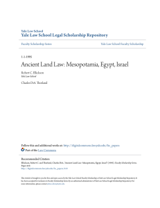 Ancient Land Law: Mesopotamia, Egypt, Israel