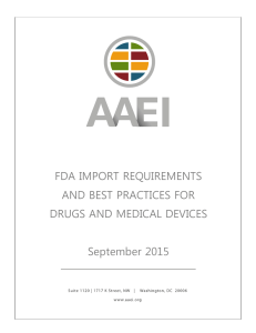 FDA IMPORT REQUIREMENTS AND BEST PRACTICES FOR