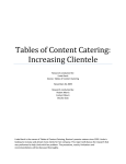 Tables of Content Catering