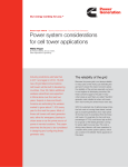 Power system considerations for cell tower applications
