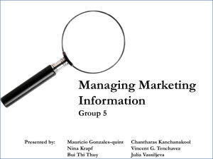 Managing Marketing Information Group 5