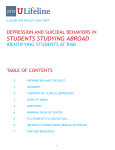 StudentS Studying AbroAd dePression And suicidAL BehAviors in TABLe of conTenTs