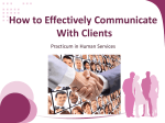 How to Effectively Communicate With Clients Practicum in Human Services