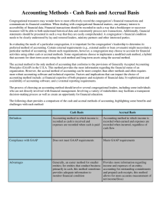 Accounting Methods - Cash Basis and Accrual Basis