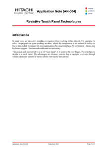 Application Note [AN-004] Resistive Touch Panel Technologies