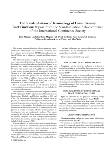 The standardisation of terminology of lower urinary tract function