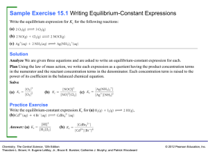 Sample Exercise 15.1 Writing Equilibrium