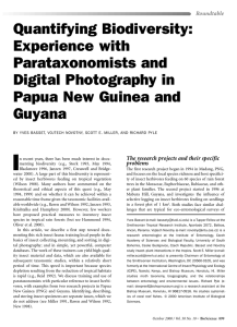 Quantifying Biodiversity: Experience with Parataxonomists and