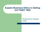 Explain Business Ethics in Selling