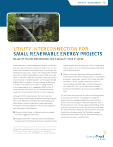 Utility Interconnection for Small Renewable Energy Projects—Rules