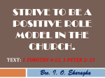 Strive to be a Positive Role Model in the Church.
