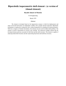 Biparabolic isoparametric shell element : (a version of Ahmad