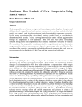 Continuous  Flow  Synthesis  of  Ceria ... Static T-mixers