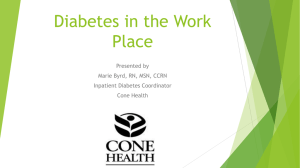 Diabetes in the Work Place - Wilmington Regional Safety and Health