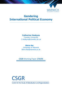 Gendering International Political Economy  CSGR