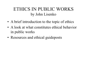 ETHICS IN PUBLIC WORKS
