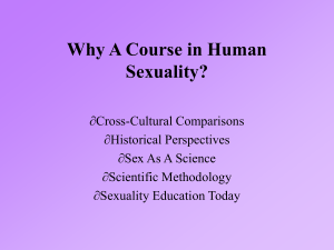 Why A Course in Human Sexuality?