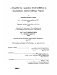 A  Model  For the Calculation of Solvent ... Reaction  Rates for Process  Design  Purposes