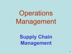 Operations Management Supply Chain Management