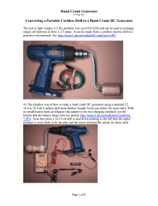 Converting a Portable Cordless Drill to a Hand Crank DC Ge…