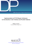 DP Implementation in WTO Dispute Settlement: RIETI Discussion Paper Series 05-E-013