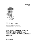 Working Paper THE AFRICAN PEER REVIEW MECHANISM (APRM):  AN