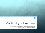 Continuity of life-forms