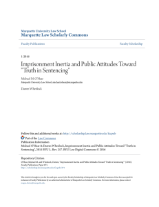 Imprisonment Inertia and Public Attitudes Toward "Truth in Sentencing"