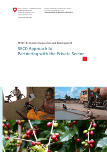 SECO Approach to Partnering with the Private Sector